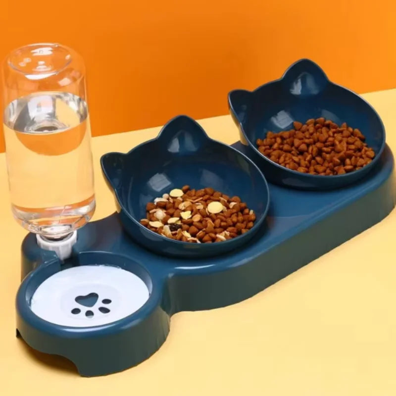 Ergonomische 3-in-1 Futterstation mit Wasserspender